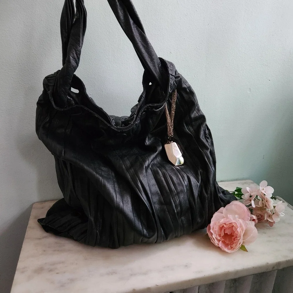 Donna‎ Karan New York Eldridge Tote Black Leather Purse High-end 2009 Large Bag - Picture 2 of 13